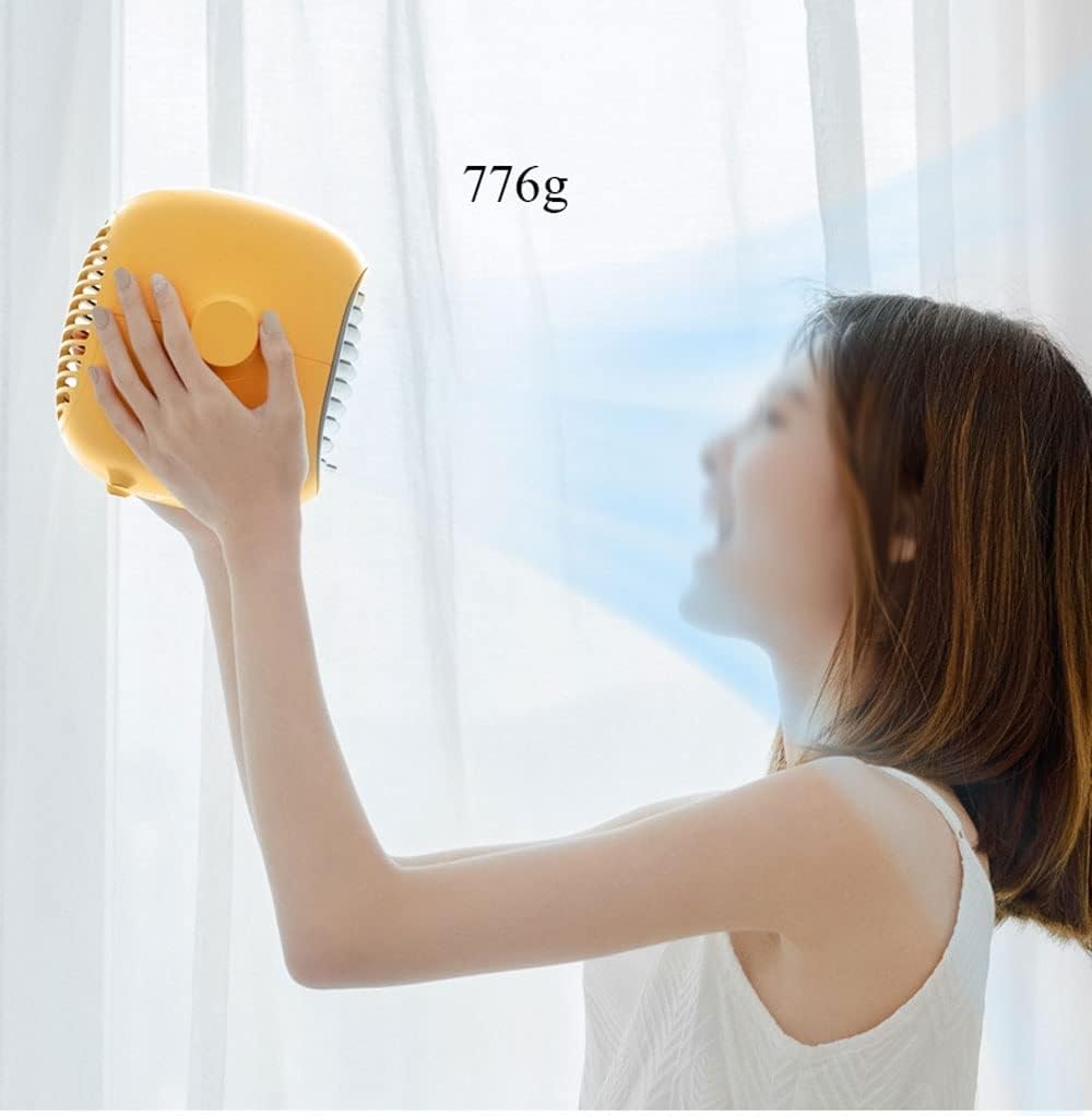 Portable Air Conditioners Fan – Evaporative Air Cooler Cooling Fan with Stepless Speed Regulation, Personal Table Air Conditioners Fan for Bedroom Office Camping (Color : Yellow)