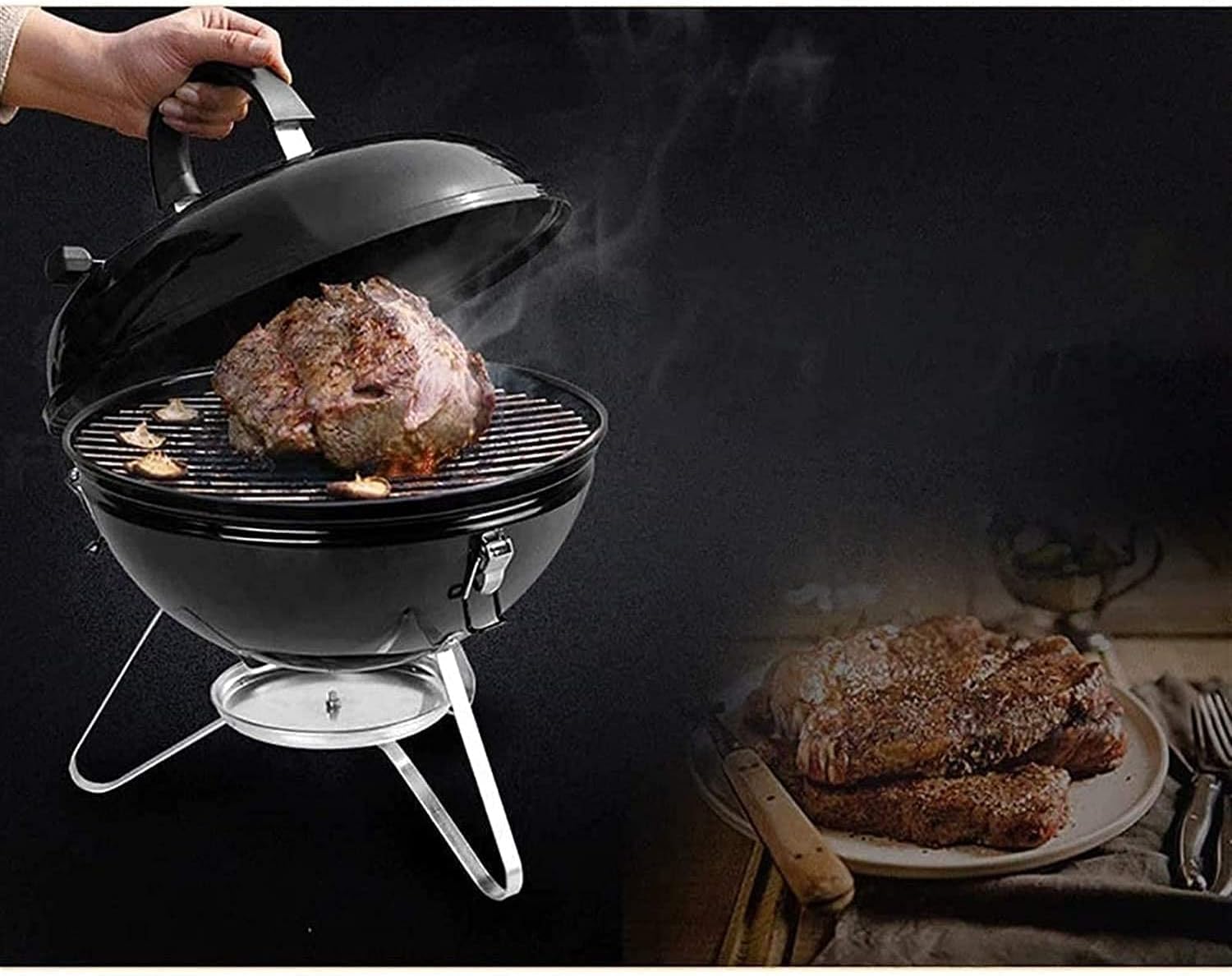 BBQ Grill Outdoor BBQ Grill,Fire Pits,Outdoor Fire Pit Wild Travel Wood Burning and Camping Picnic Stove Bonfire,with Barbecue,Family EssentialMultifunctional Stove