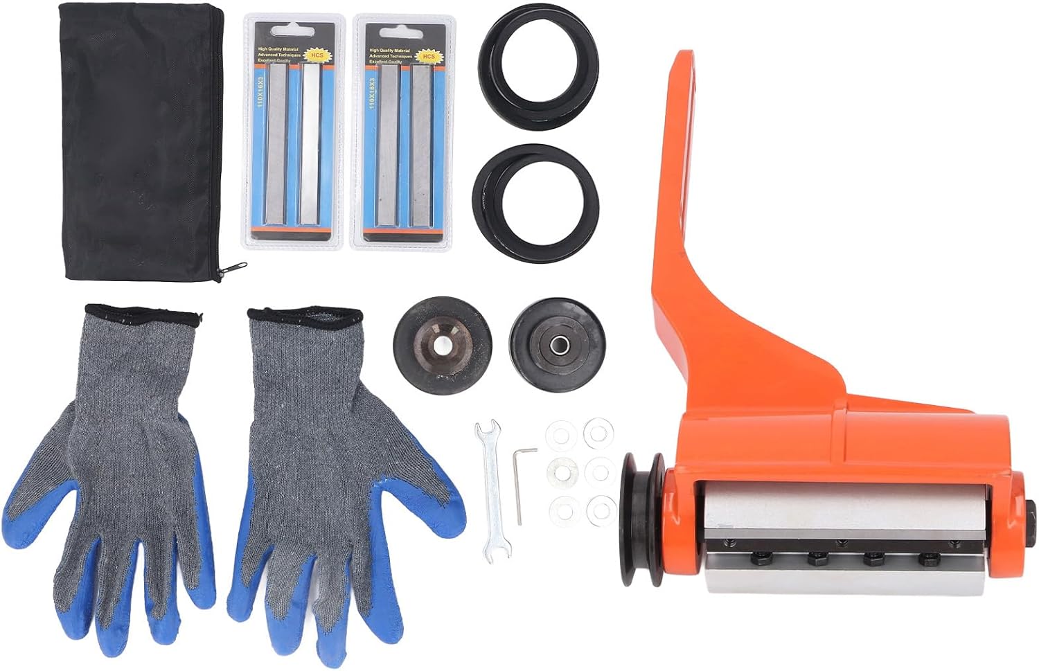 WALFRONT Log Peeler Debarker for MS170 MS180 MS181 Chainsaw Attachment V Belt Driven Log Peeler with 6 Extended Blades