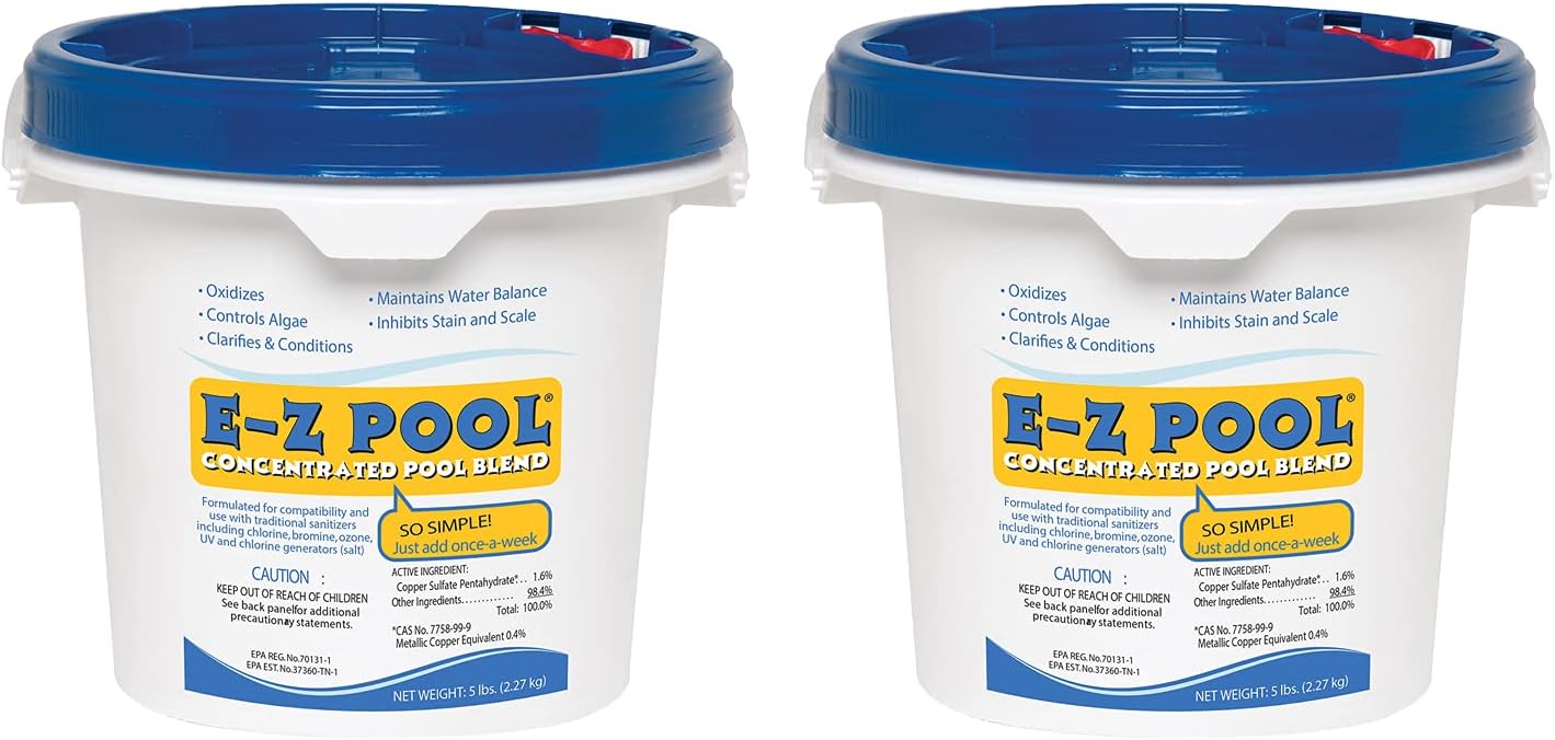 EZ Spa EZP05 EZ Pool 5 Pound Pail of Concentrated Weekly Algaecide Oxide Swimming Pool Chemical Cleaner Treatment (2 Pack)