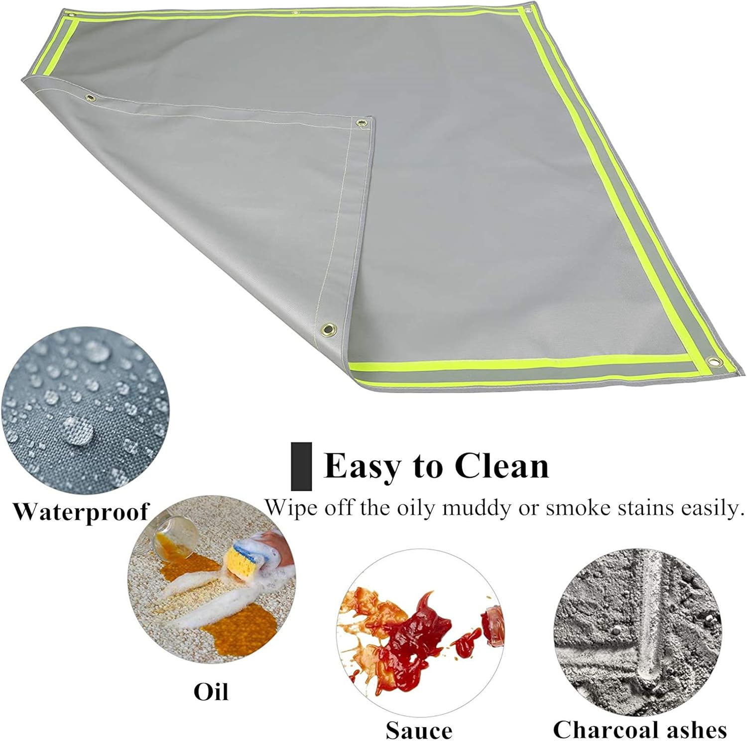 Fire Pit Mat | Square Ember Mat | Large Grill Mat | Under Grill Mat Pad, Protector for Wood Burning Fire Pit, Charcoal Grill, Deck, Lawn, Outdoor Patio,59 * 67 inch /1.5 * 1.7m