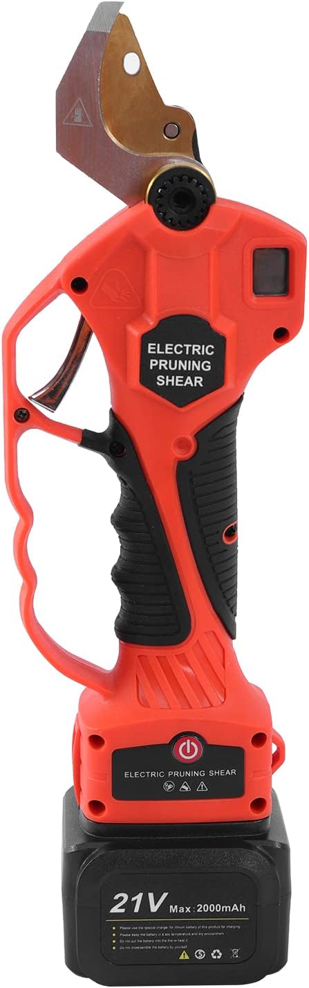 Cordless Pruning Shear 0.59-1.18inch Cutting Diameter Electric Pruner With 6.23ft High Reach Extension Pole Equipped With 2 Pack 21v Lithium Batteries And Power Display Screen For Pruning Branches