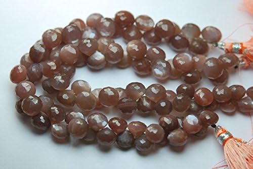 13 inch natural beads strand of 8-9mm faceted onion brown moonstone gemstone briolletes beads for DIY jewelry - necklace, bracelet, earring, ring.