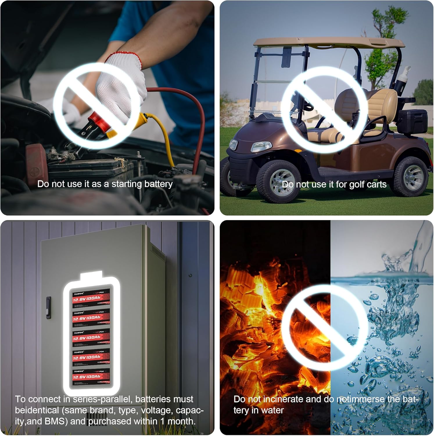 2-Pack 24V 100Ah LiFePO4 Lithium Battery Set, 2560Wh Each, 100A BMS, Deep Cycle for Solar Power System, RV Camper, and Off-Grid Applications