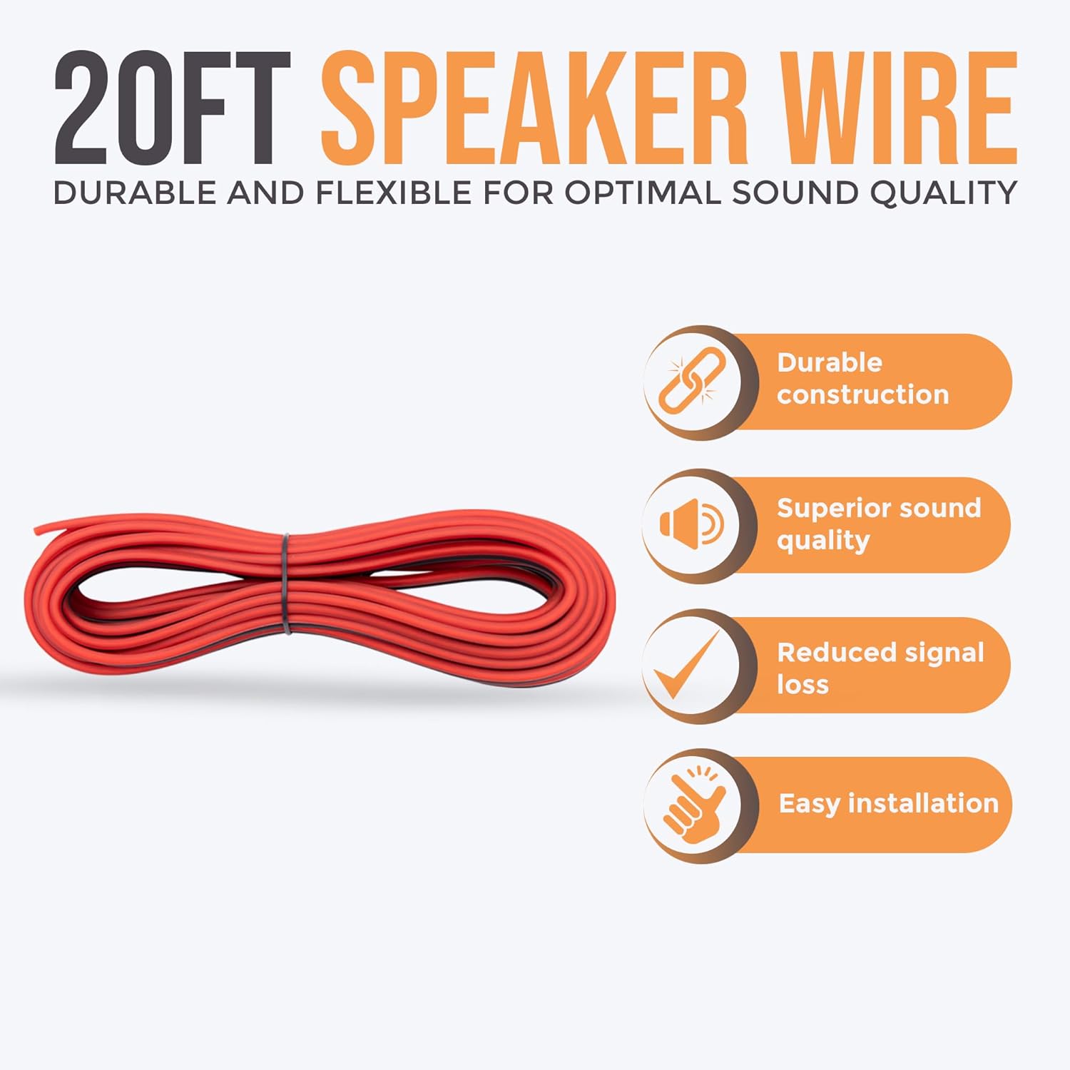 Elite Audio EA-PROK8 Pro Amplifier Wiring Kit - 2500W Max Power, Oxygen Free Copper Cables, Brass ANL Fuse Holder, 8 Gauge