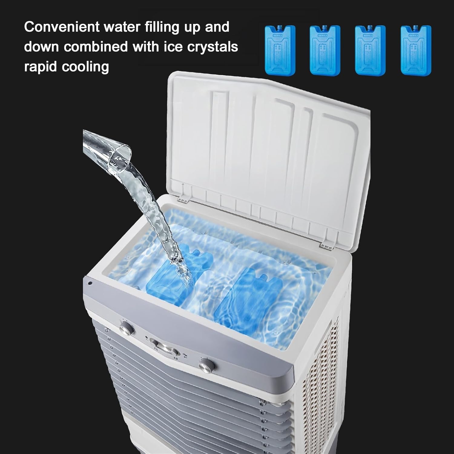 Portable Air Conditioners, Evaporative Air Cooler, 3-IN-1 Portable AC, 12 Hours Timer, 3 Wind Speeds, Double Water Tank, for Outdoor Indoor Use(90cm/35.4in)