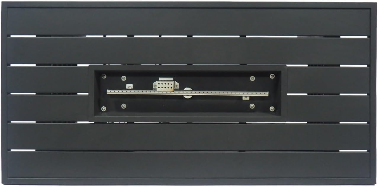 Penau Rectangular Iron Fire Pit, 30,000 BTU, Hidden Propane Tank Compartment, Black, Durable Iron Build, Perfect for Outdoor Gatherings