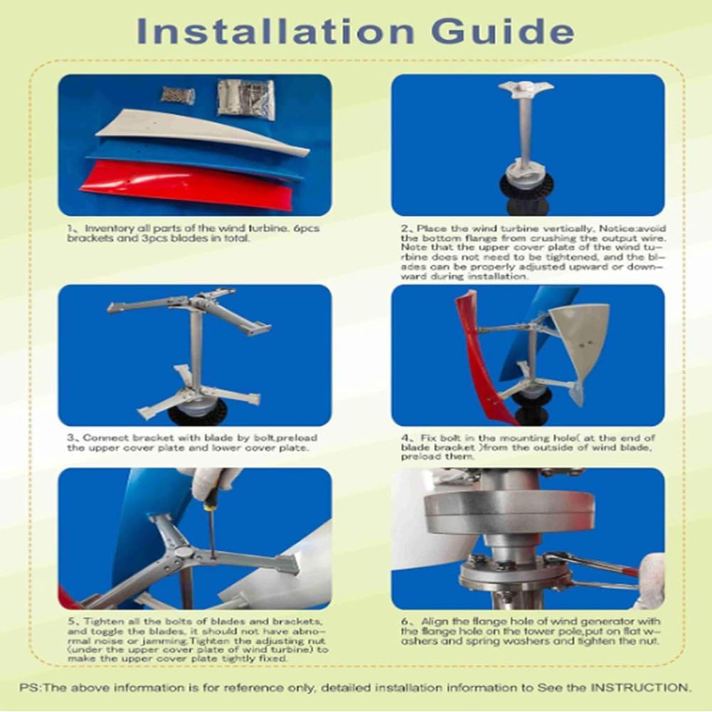 12V-220V Magnetic Levitation Vertical Axis Electric Power Generator,8000W Wind Turbine Vertical Axis Permanent Maglev Generator for Home, Outdoor(with Controller)