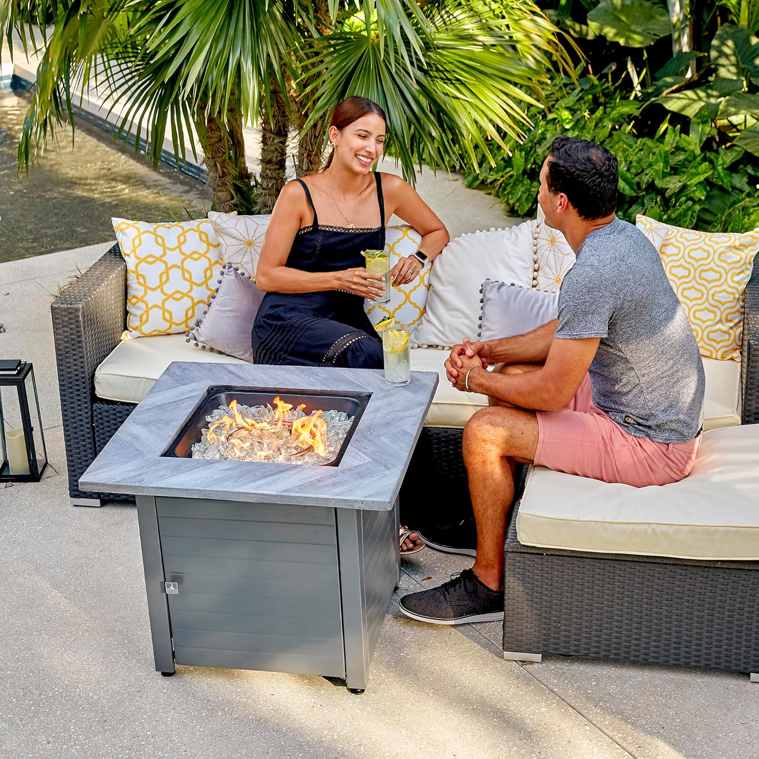 Endless Summer - The Francesca 30 Inch Square Gas Fire Table