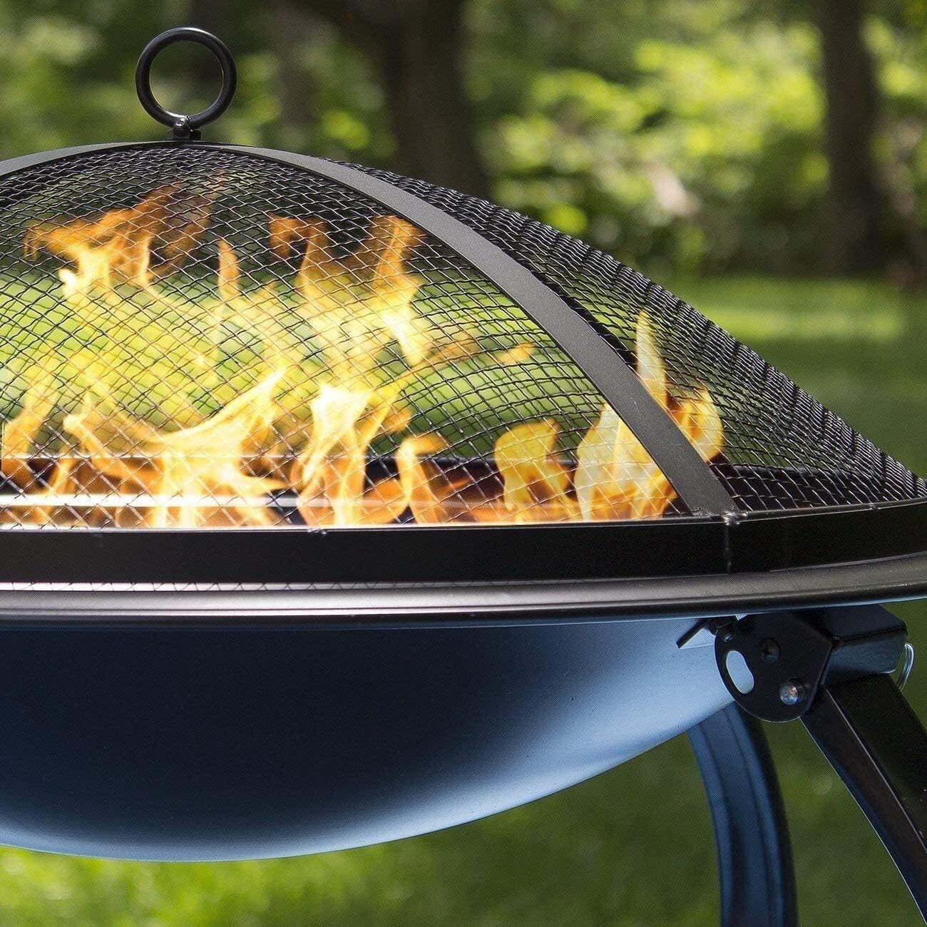 Fire Pits Outdoor Wood Burning Fire Pits Outdoor, Bonfire Wood Burning Patio,BBQ Grill Fire, with Kit for Fire Pit for Picnic Bonfire, Camping with Cover BBQ Cooking for Outside Camping