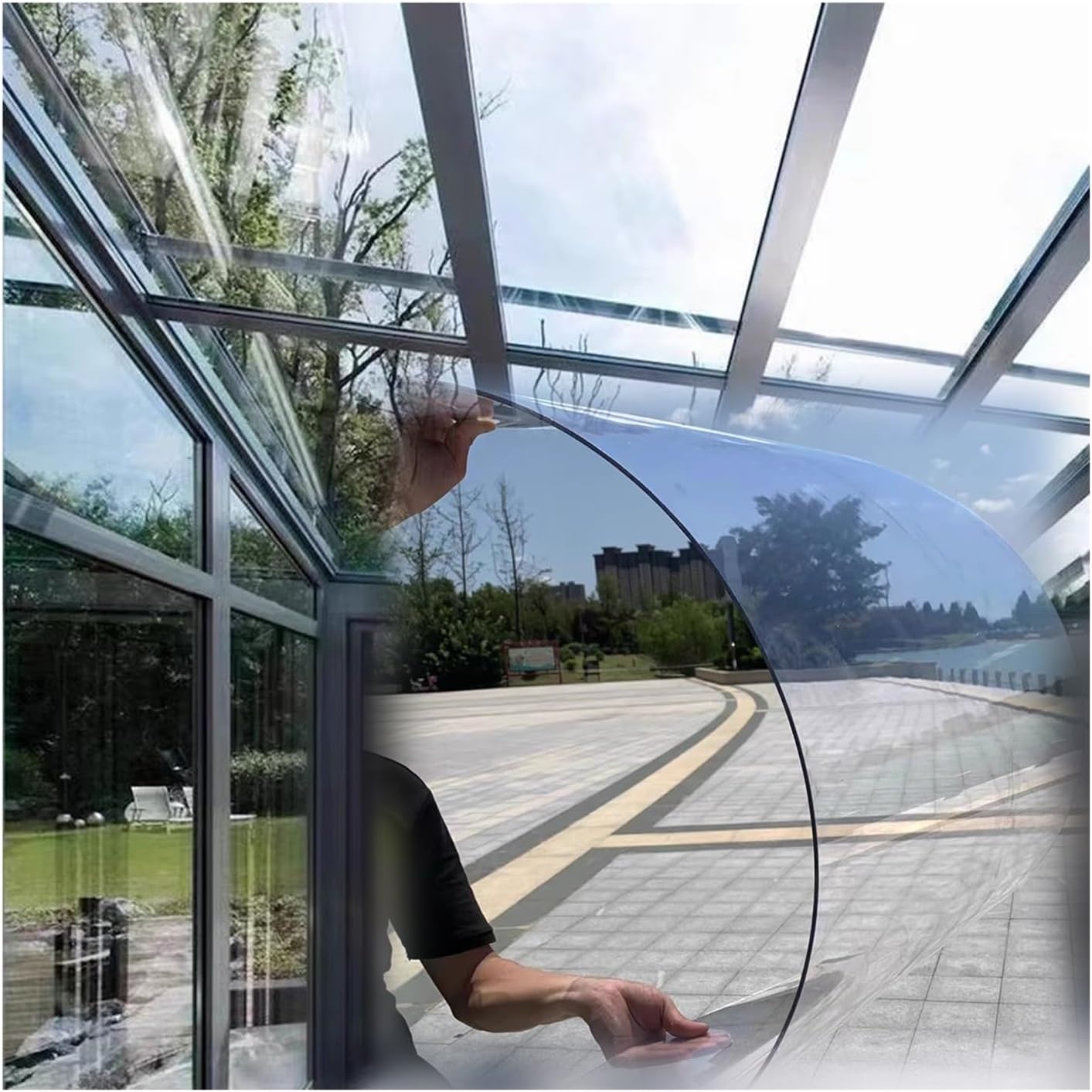 1.2MM Polycarbonate Plastic Sheet, PC Endurance Board, UV/ Impact Resistance Protection Rainproof Sunlight Plate, Outdoor Greenhouse Canopy Garden Easy To Bend Panels ( Color : Clear , Size : 1.22x4M/