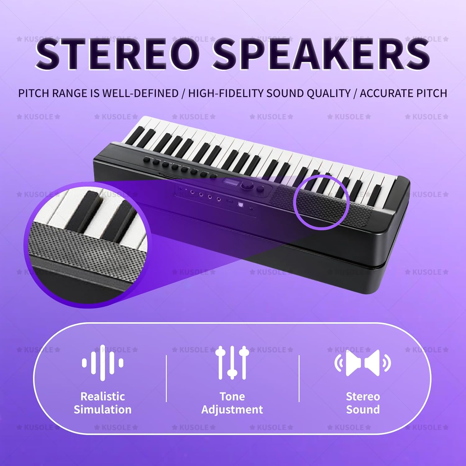 88-key foldable digital piano, full-size semi-weighted keys, portable electric piano, stereo speakers