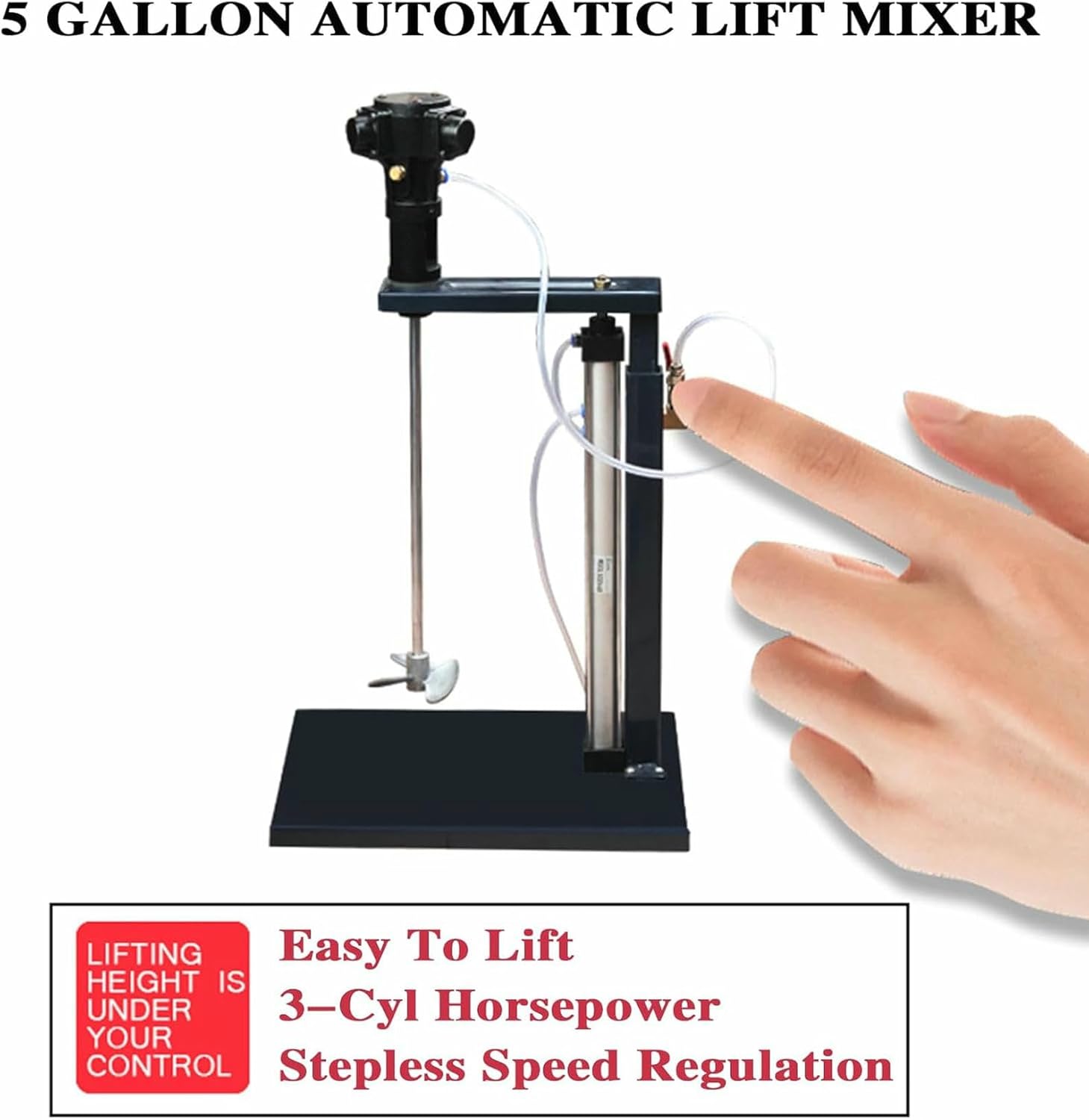 5 Gallon Pneumatic Paint Mixer Air Agitator Coatings Mixing Machine Ink Mixing Machine with Stand Automatic Lifting for Viscous Liquid Ink Dye-
