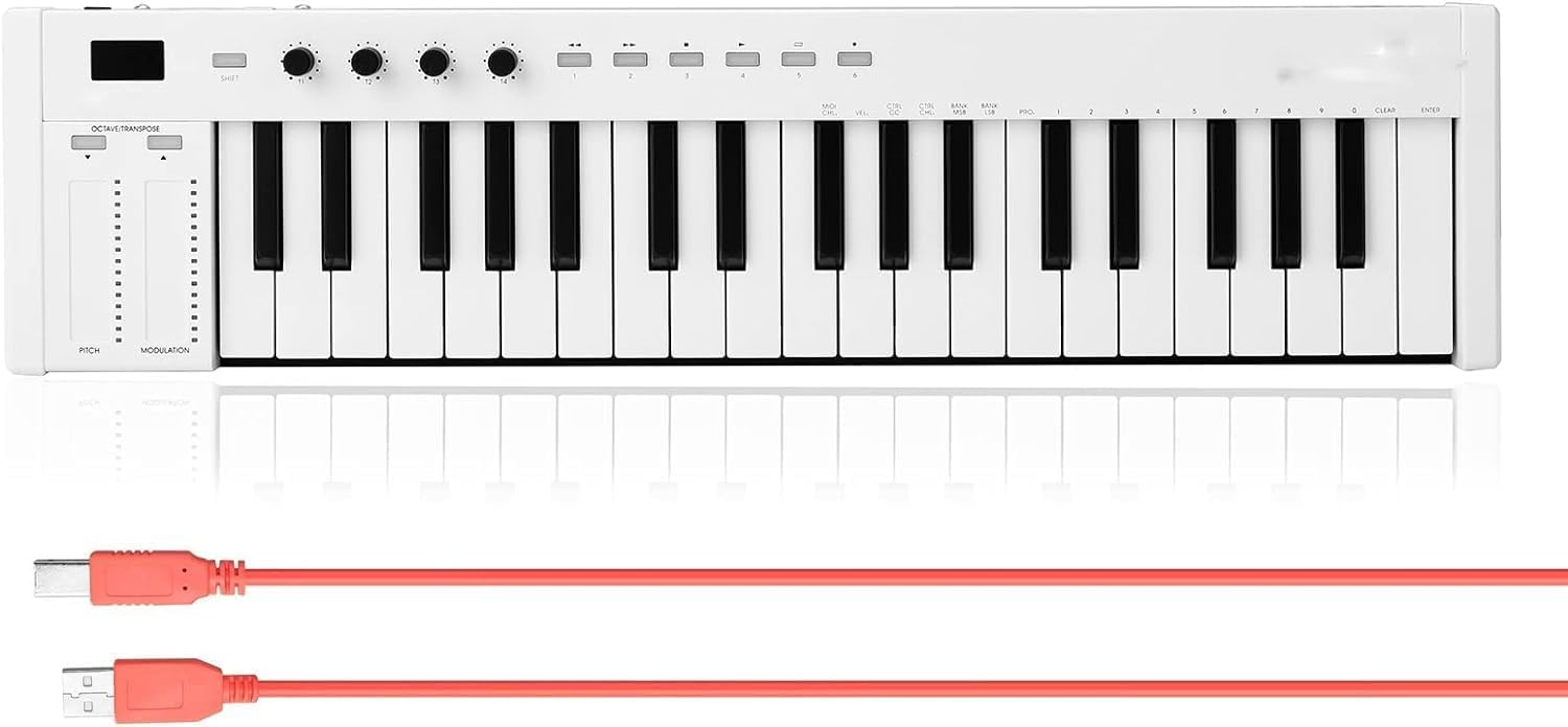 Keyboard Piano, 37-Keys Multi-funcation MIDI Keyboard Portable Electronic Piano Digital Orchestrations Keyboard Musical Instrument