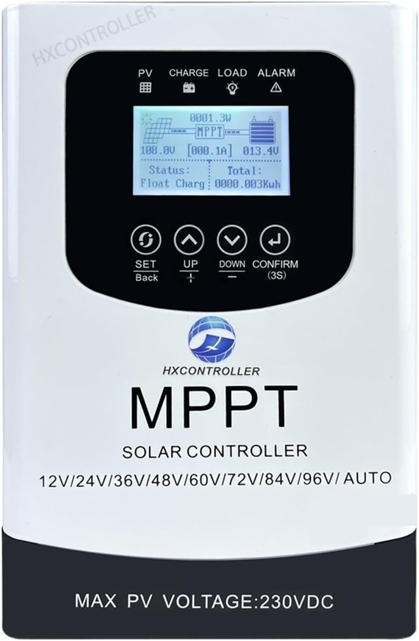 Solar Charge Controller, Solar Panel Controller 30A 40A 50A 60A MPPT Solar Charge Controller Auto 12V 24V 48V 60V 72V 96V 230VDC Solar Panel(30A)