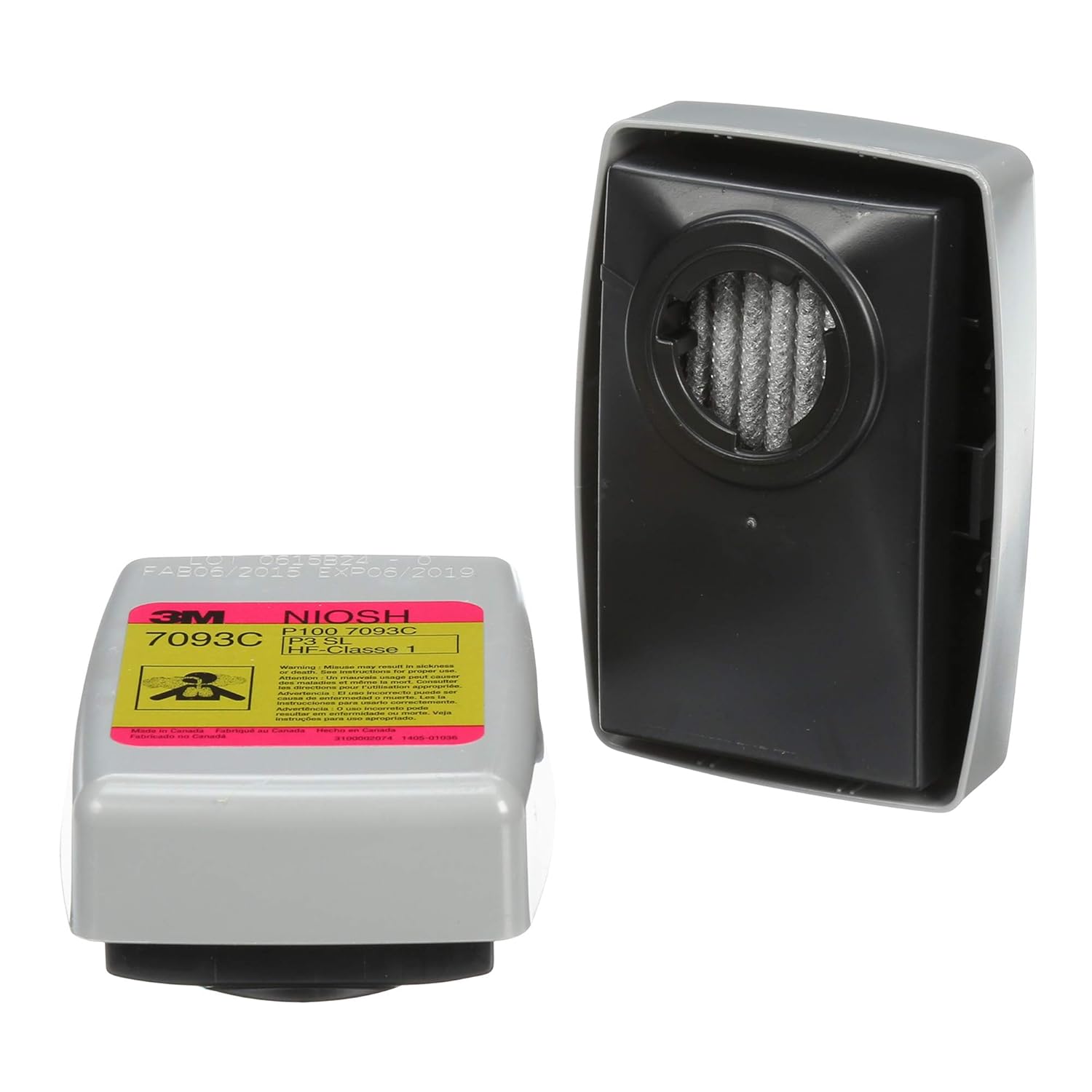 3M P100 Respirator Cartridge/Filter 7093CB, 72 Pairs, Hydrogen Fluoride, Nuisance Level Organic Vapor and Acid Gas Relief