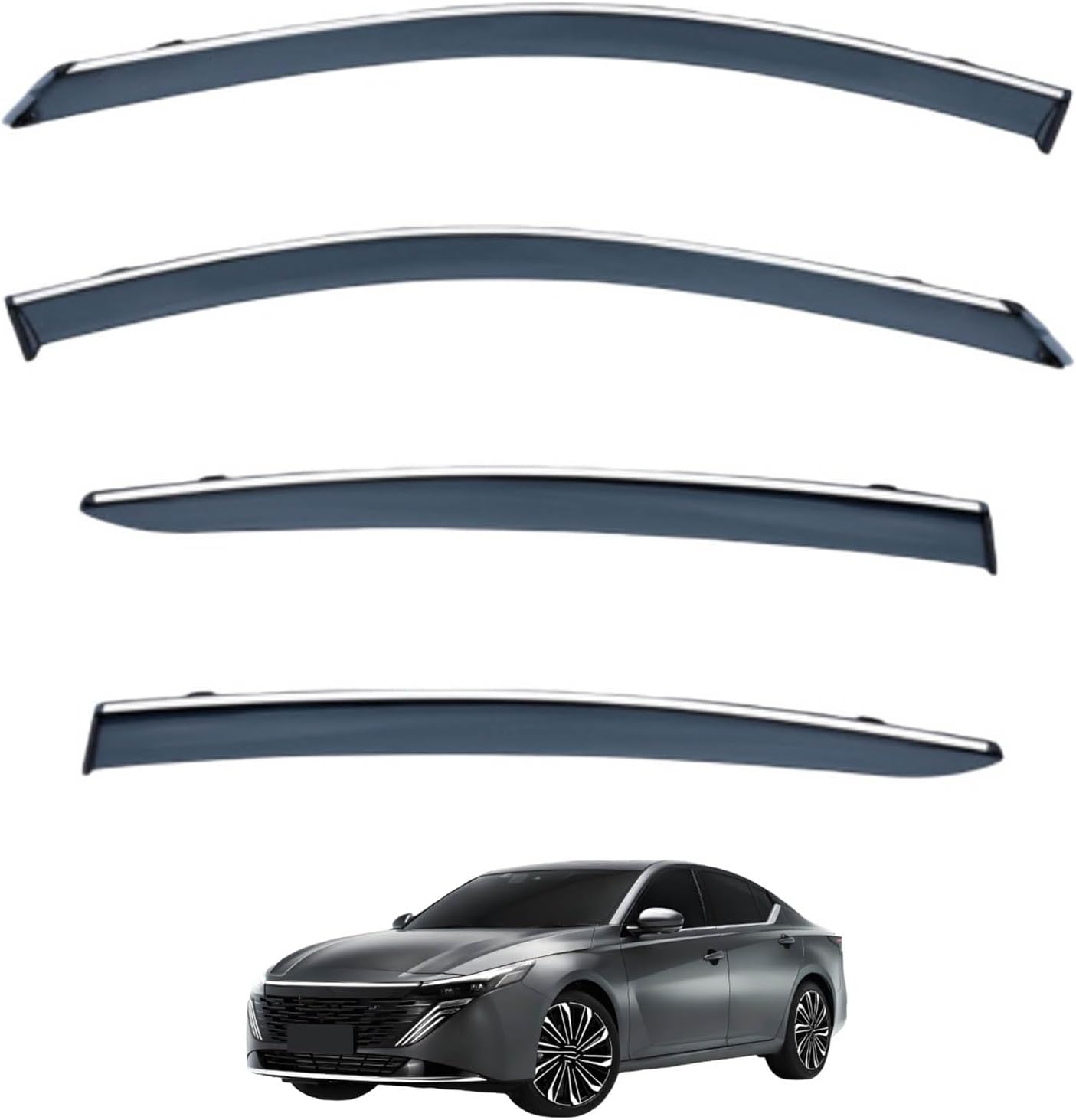 Window Deflectors for Nissan Teana Plus MK4-L34 2025+, Sun Rain Guard Window Visors Vent Shades with Bright Stripes Car Accessories