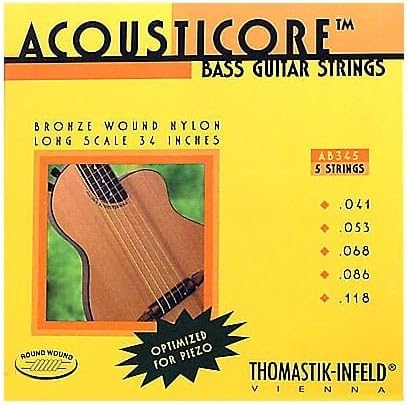 Thomastik-Infeld AB345 Bass Guitar Strings: Acousticore 34-Inch Scale 5 String Set G, D, A, E, B