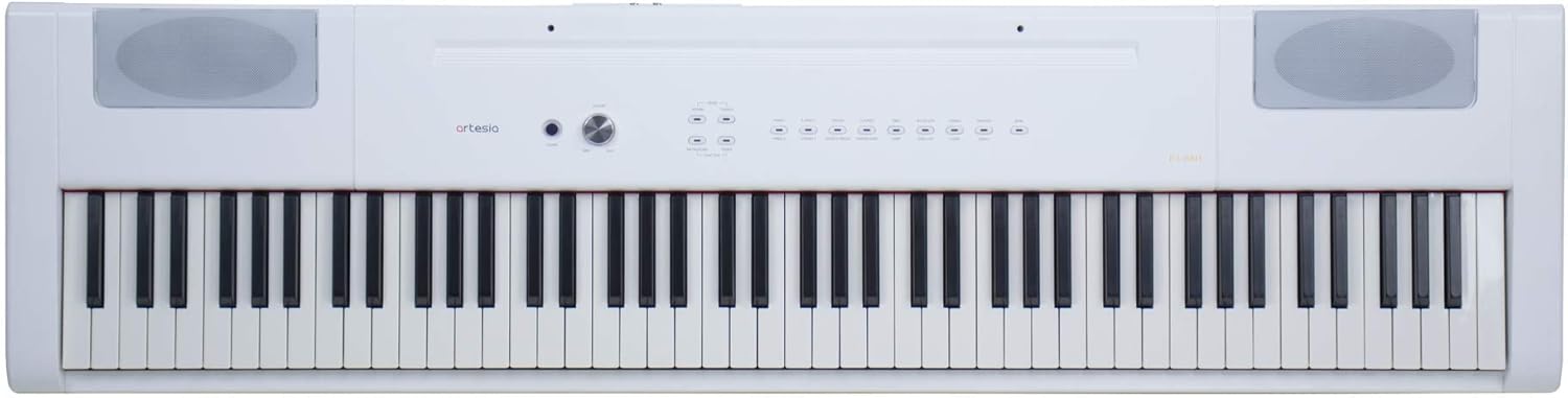 Artesia PA-88H 88-Key Weighted Hammer Action Digital Piano with 16 Dynamic Voices + Power Supply + Sustain Pedal (White)
