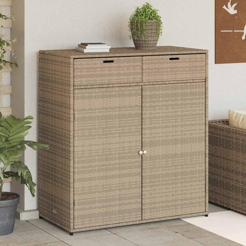 Patio Storage Cabinet, Outdoor Furniture Storage Containers Cabinet Deck Box for Pool Patio Garden Backyard Beige 41.3