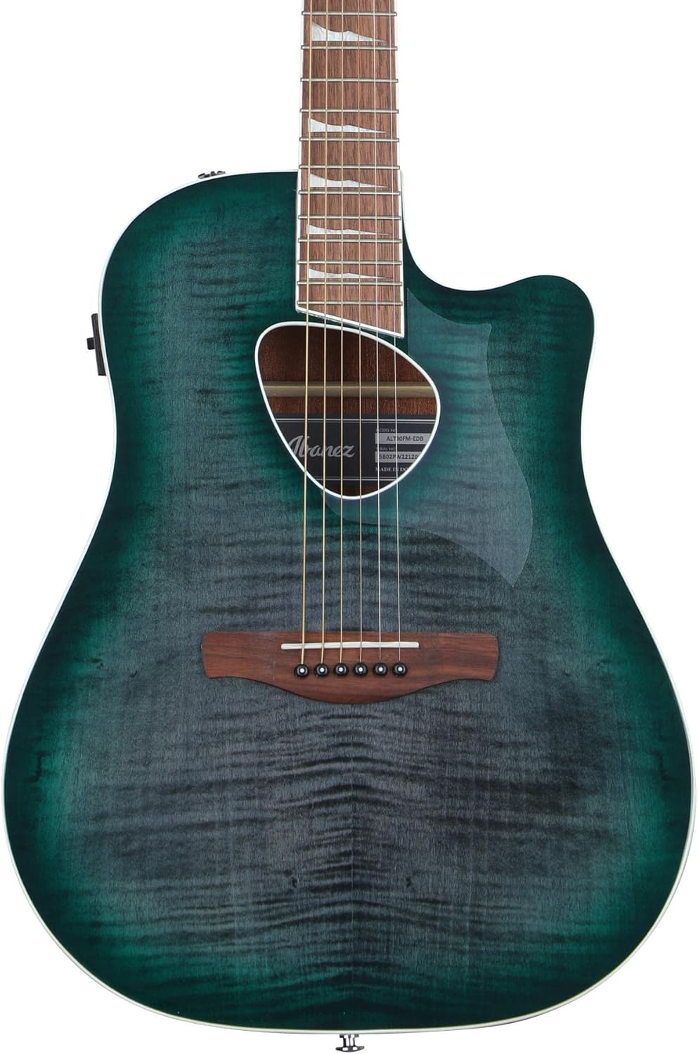 Ibanez ALT30FM Altstar Flamed-top Acoustic-electric Guitar - Emerald Doom Burst