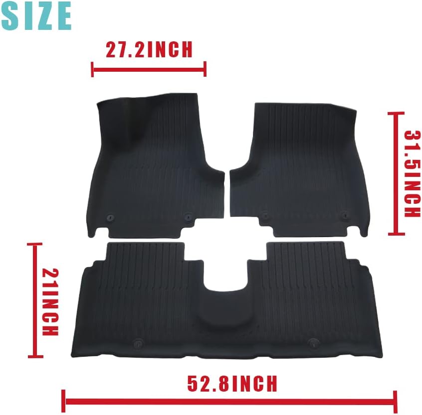 BestEvMod for Ioniq5 All Weather Floor Mats XPE Anti-High Temperatuer Liner Floor Mats 1st & 2nd Row Compatible with Hyundai Ioniq 5 Limited Trim 2022 2023 2024 Accessories (Slide Console Version)