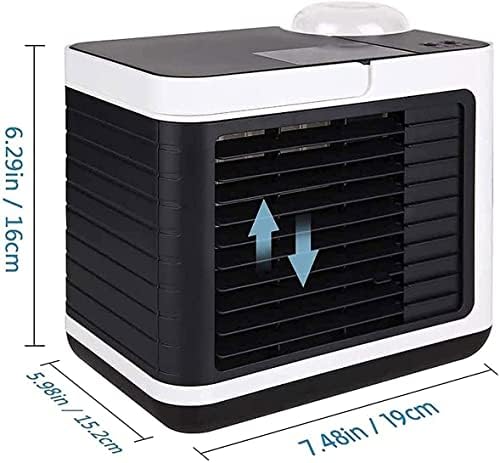 Portable Air Conditioner, Personal Evaporative Cooler & Humidifier, USB Rechargeable Desktop Cooling Fan, for Bedroom,Dorm,Travel (Color : Blue)