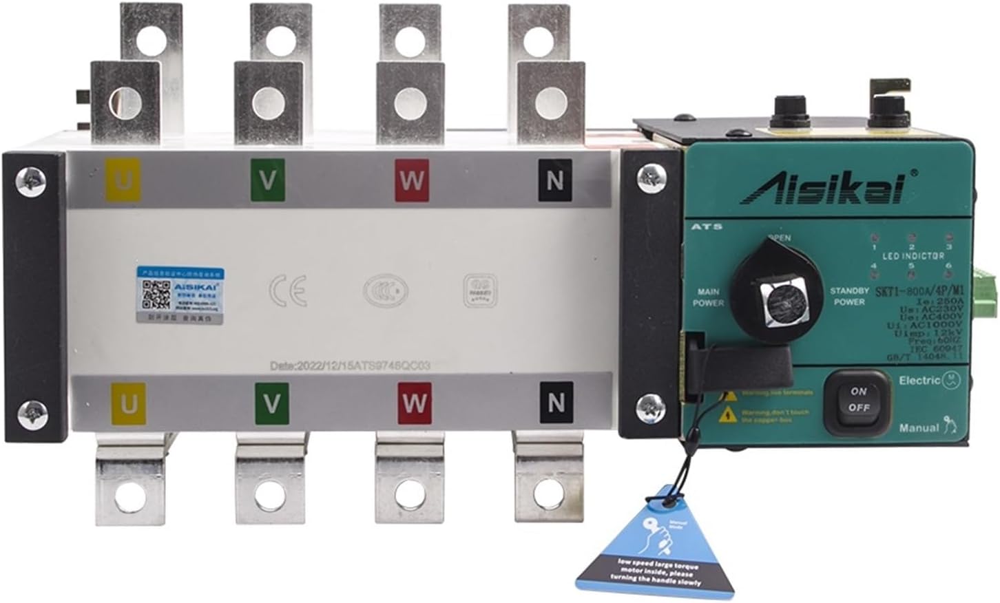 ATS 4P 1000A 800A Diesel Generator Dual Power Automatic Transfer Switch Auto Manual Control Board Circuit Breaker 1250A(1250A)