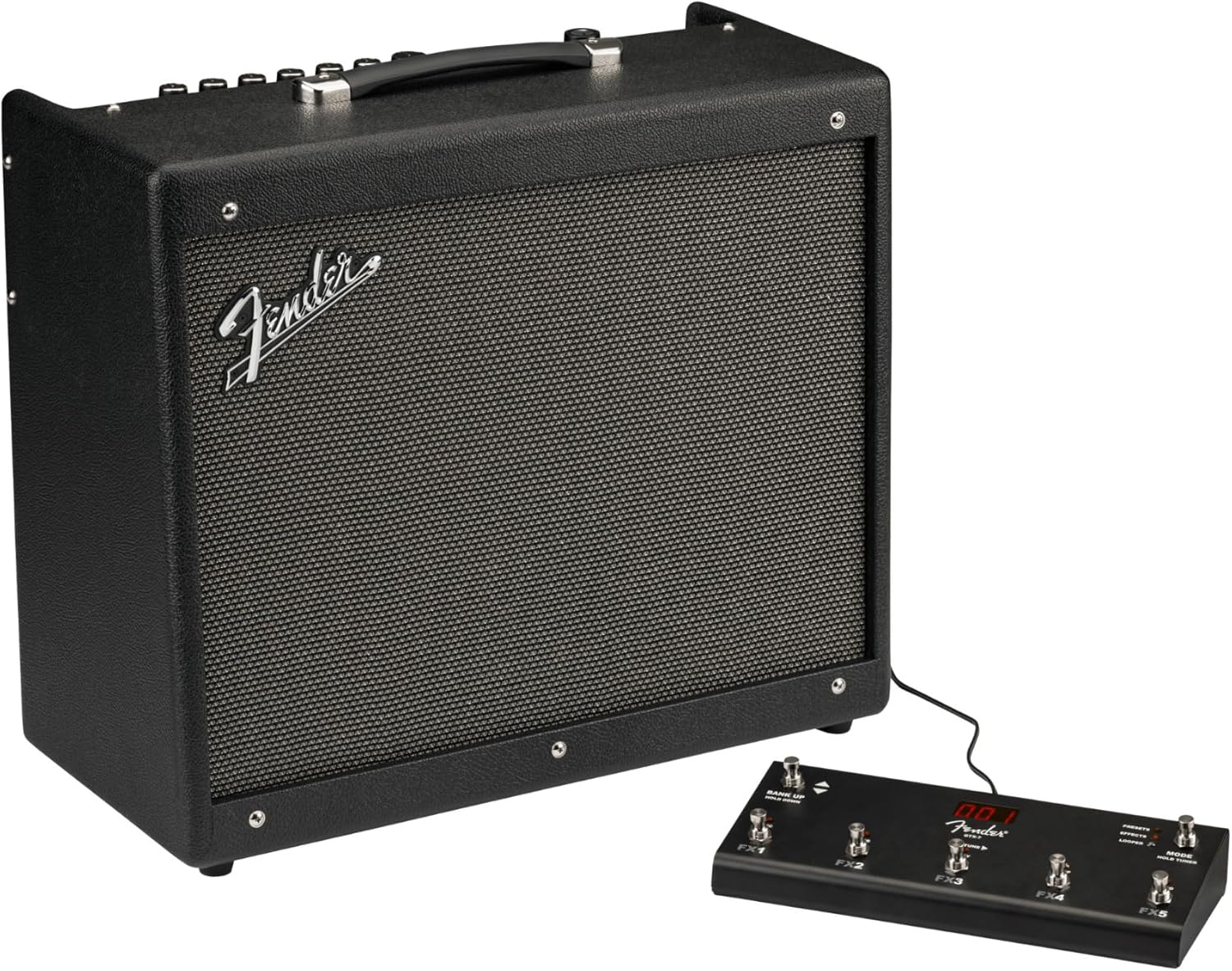 Fender Mustang GTX100 Guitar Amp and 7 Button Footswitch, 100 Watts, with 2-Year Warranty Integrated Looper, Bluetooth Audio Streaming for Play Along, 24.5Dx21.05Wx13.05H Inches, Black