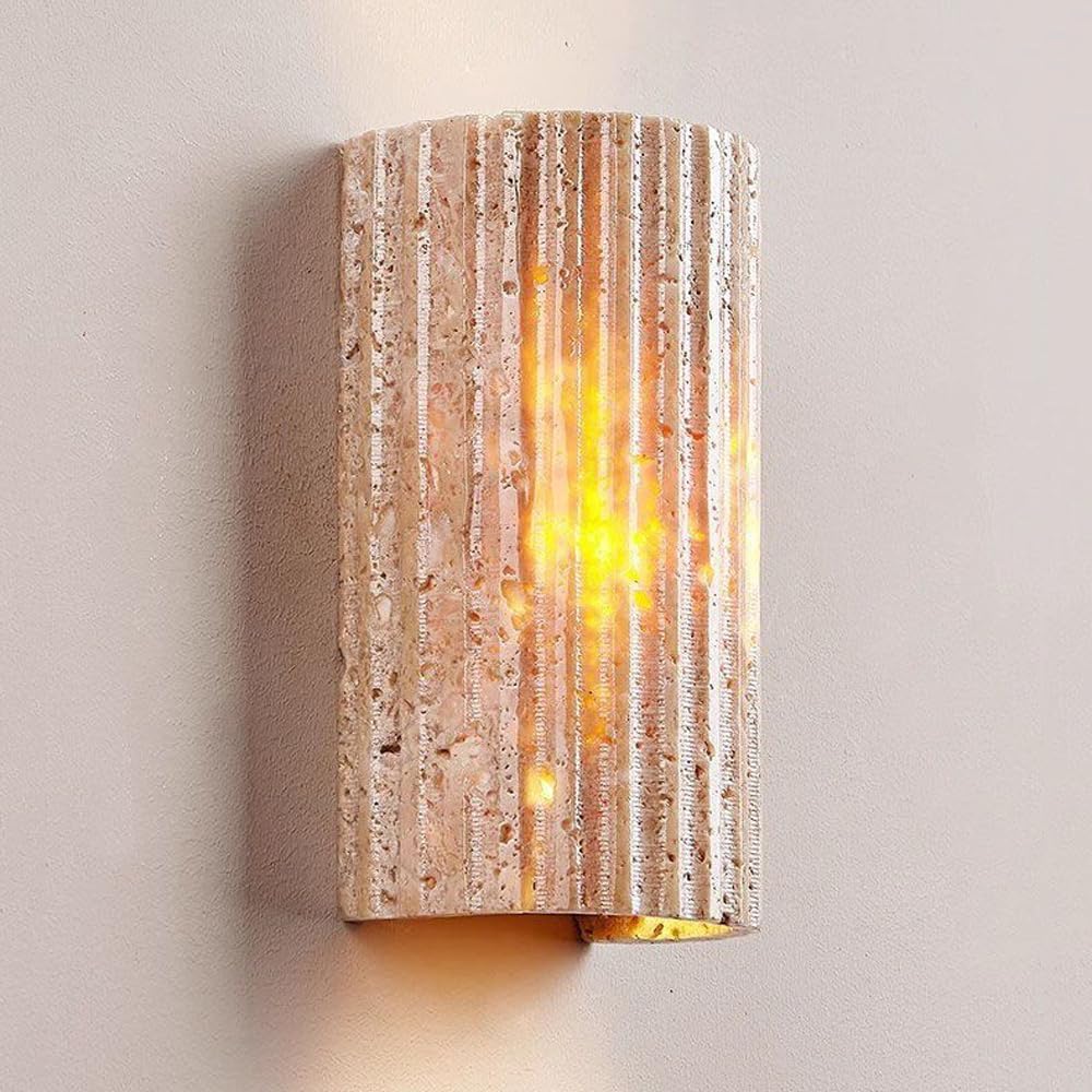 Outdoor Waterproof Stone Wall Sconce Warm Light 3000K Up and Down Wall Lamps Natural Stone Wall Decoration Wall Lighting Used for Illuminating The Entrance of Villa Courtyard