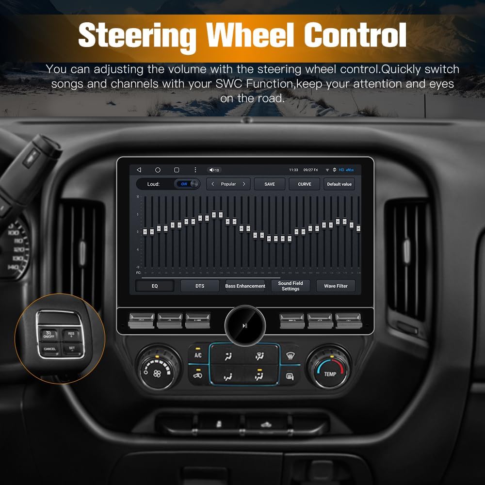 AWESAFE 13.1 inch Qualcomm 8 Core Car Stereo for Chevy Silverado GMC Sierra 2014-2018, Android 13 Touch Screen with CarPlay Android Auto WiFi/Bluetooth/FM/SWC