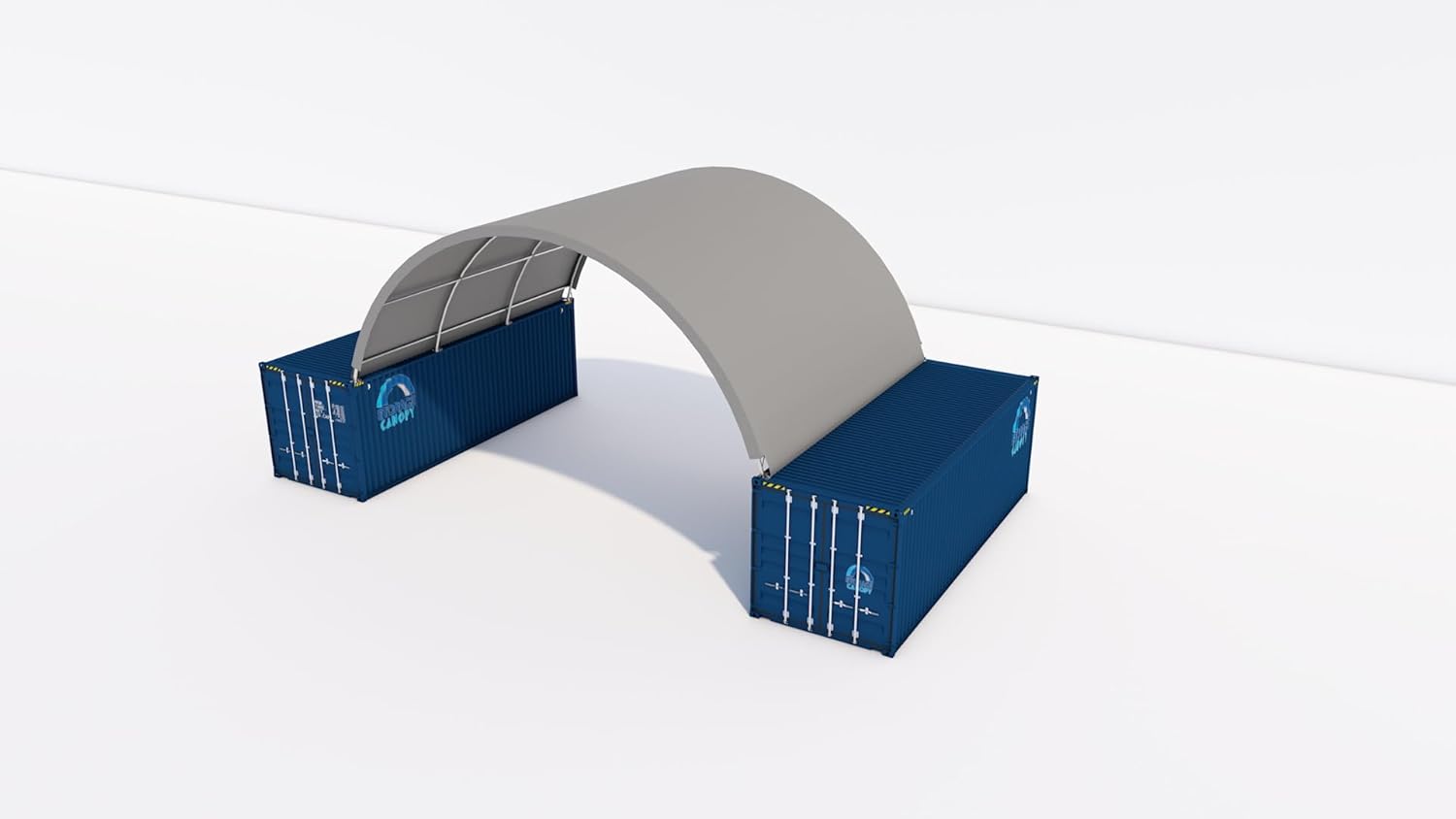 Storage and Canopy Shipping Container Roof Kit 26W 20L 10H (ft) is Weather-Resistant, Affordable, and Easy to Build. It is Perfect for Commercial and Large Residential Solutions. (White, 15 oz PVC)