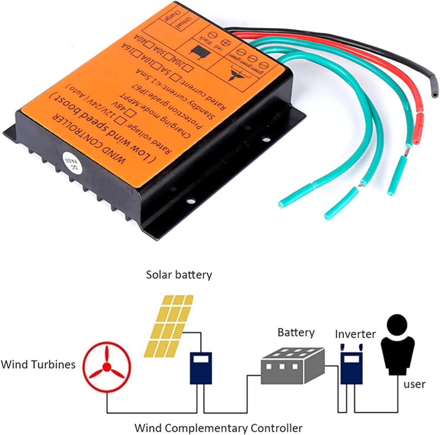 12000W Wind Charge Controller 12V 24V AUTO 48V for Wind Turbine Generator DC MPPT Wind Generator Charge Controller for Solar Street Lamp Courtyard Lamp