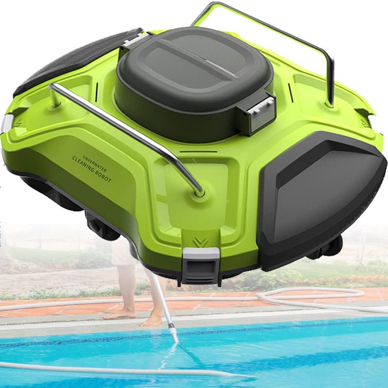 Cordless Automatic Pool Cleaner, Pool Vacuum for Above Ground Pools Powerful Suction Rechargeable Battery, Lasts 110 Mins, Built-in Water Sensor Technology for Pool Surface Up to 80 Sq