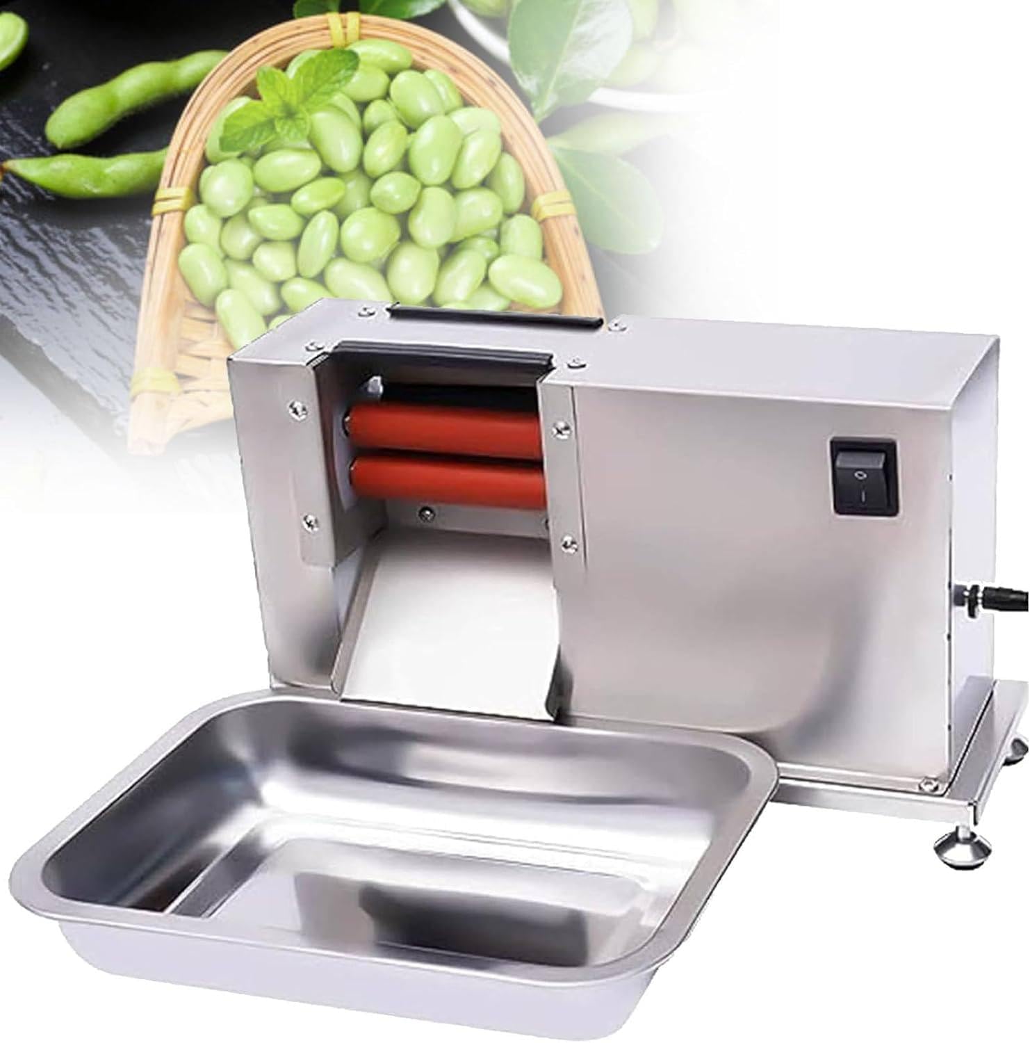 Electric Pea Sheller Machine, Commercial Pea Sheller Machine, Semi-Automatic Pea Bean Sheller Machine for Home Restaurants - 22 Lbs/H,