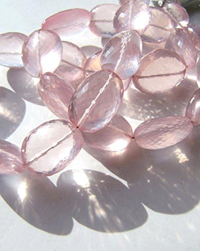 rose quartz nuggets micro faceted oval beads large big 11-21 mm, gem grade baby pink gemstone ovals barrel olive