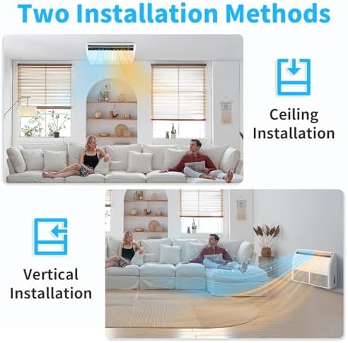 Bonnlo 22200 BTU Floor Ceiling Mounted Air Conditioner with Inverter & Remote Control, 23 SEER2 Ductless Mini Split AC/Heating System with Pre-Charged Condenser, Heat Pump & Installation Kit, 230V