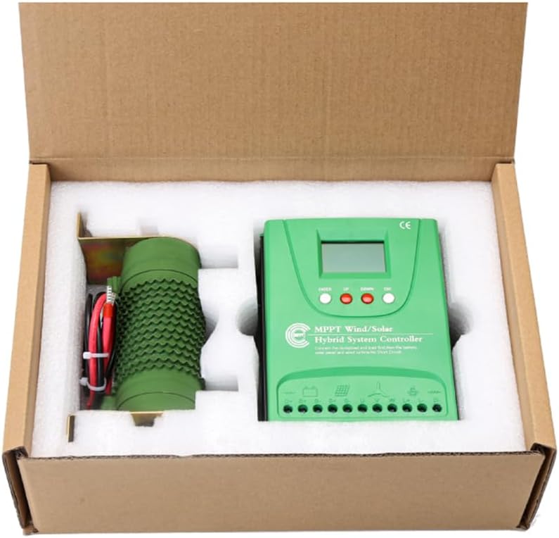 220v, 12V 24V 48V 12000W MPPT Hybrid Controller - Wind Solar Power Regulator for Wind Turbine Generator Battery Charging(Blue)