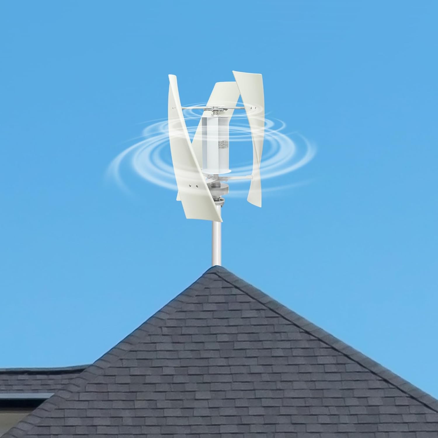 500W Vertical Wind Turbine, Generate Electricity Generator Kit, Winds Alternators with Auxiliary Wind Wheel, for Boats, Gazebos, Cabins, Mobile Homes