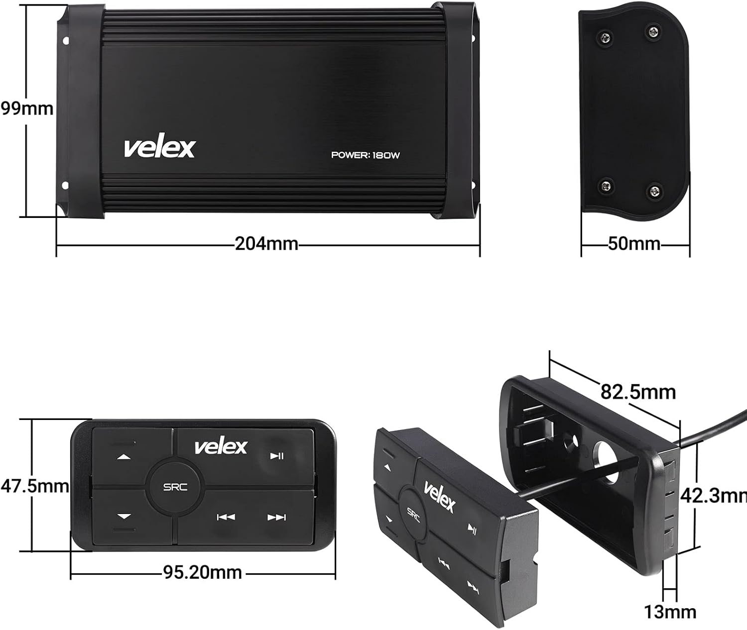 velex Marine Bluetooth Amplifier Speaker Package…