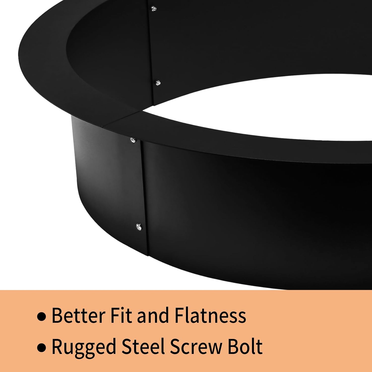 Fire Pit Ring, Heavy Duty Steel Fire Ring Insert DIY Campfire Liner, Smokeless Fire Pit 36-Inch Outer/30-Inch Inner Diameter for Camping Outdoors, Backyard Garden