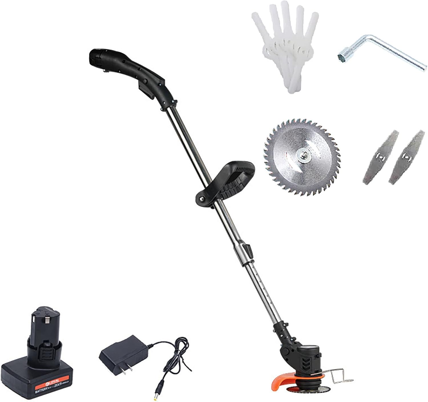 Cordless Lawn Mower, Retractable Handheld 12V Rechargeable Home Lawn Mower Rotary Machine Head Portable Small Lawn Mower