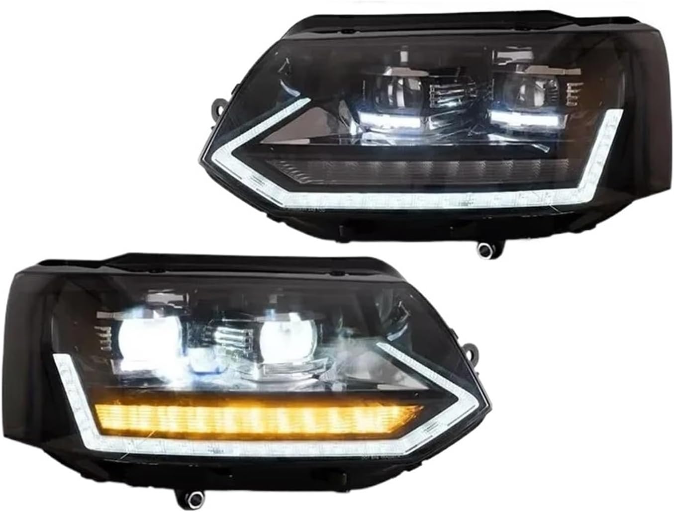 Pair Full LED Headlights Assembly Compatible For VW Caravelle T5 2011-2015 Car Headlamp With DRL Turn Signal Auto Accessories