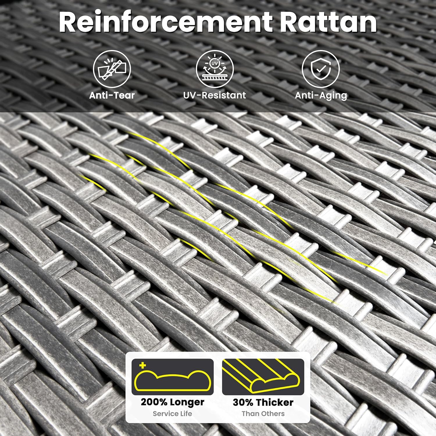 ovios 5 Pieces Patio Furniture Set with 42