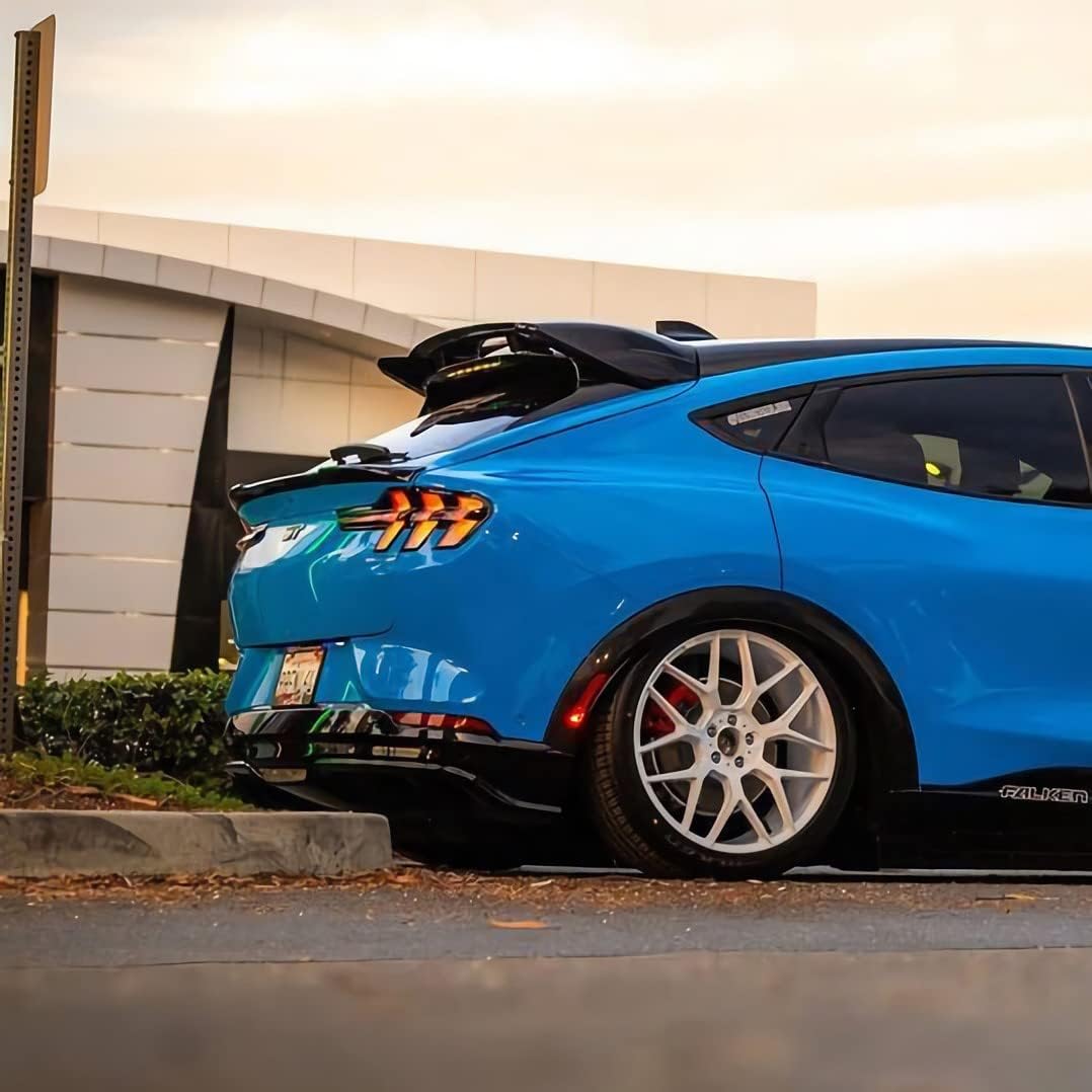 AOSKonology for Mach E GT Style Roof Spoiler Wings Compatible with 2021-2024 2025 Mustang Mach-E Exterior Accessories (Carbon Fiber)