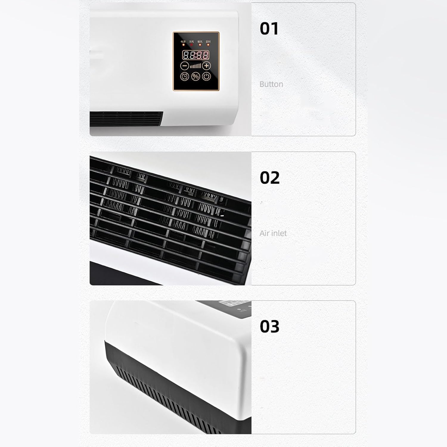 Dual Use Compact Portable Wall Mounted Air Conditioner Hot Cold for Bedroom, 2 in 1 Air Conditioner Heater