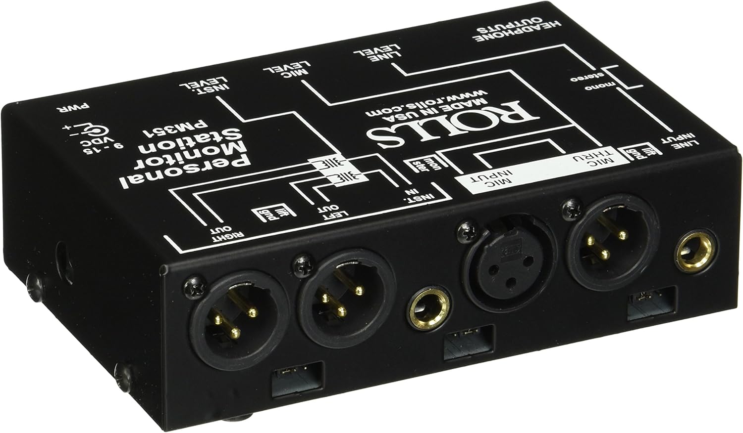 Rolls PM351 Personal Monitor Station,Black