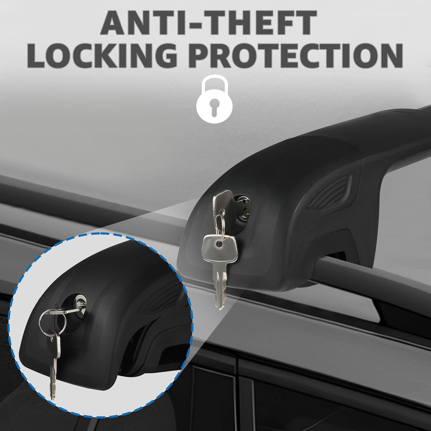 Roof Rack Cross Bars Compatible with Subaru Crosstrek Wilderness 2024-2026, Adjustable Aluminum Heavy Duty 300 LBS Anti-Theft Lock Cargo Carrier Rooftop Crossbar Accessories for Bike,Snowboard,Luggage