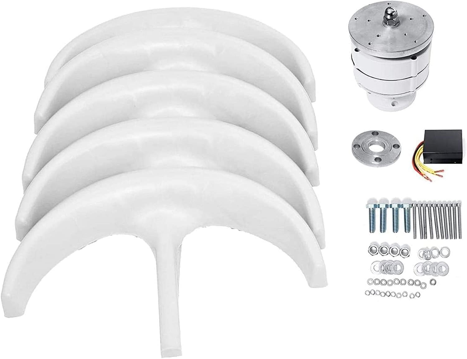 Wind Turbine 8000W Vertical Axis Wind Turbines Generator Lantern, 12V -220V 5 Blades Motor Kit for Home Hybrids Streetlight Use Electromagnetic