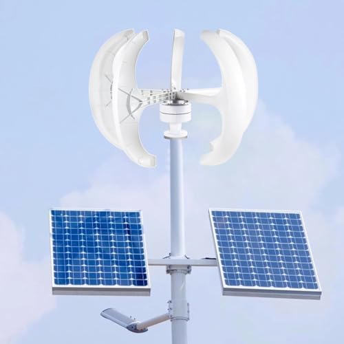 3000W Vertical Axis Wind Turbine Generator - 12V/24V 5-Blade Low-Noise Maglev Design for Landscape & Street Lighting - Durable Nylon Fiber Blades, Electromagnetic Brake